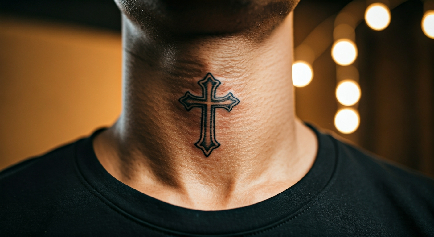 Tatuaż krzyż na szyi - co oznacza? Ukryte znaczenie i symbolika 2